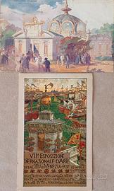 Coppia Cartoline Viaggiate Eventi inizio Novecento