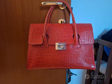 borsa tosca blu vera pelle 