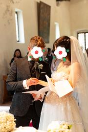 Abito da sposa + velo tg.42-44 (adattabile)