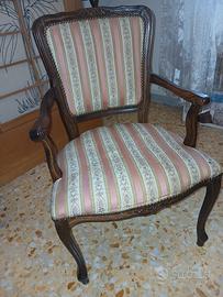 2 poltroncine  in legno e tessuto