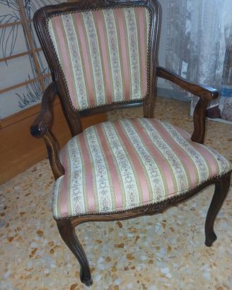 2 poltroncine  in legno e tessuto
