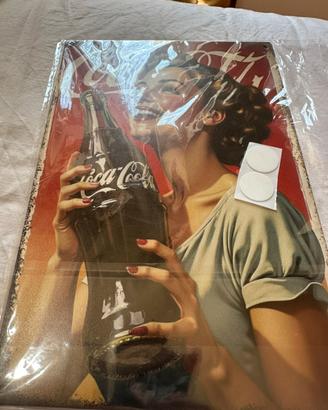 Targa in legno 25x17 coca cola