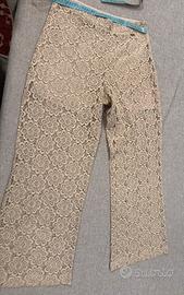 Pantaloni pizzo beige Scee by Twinset
