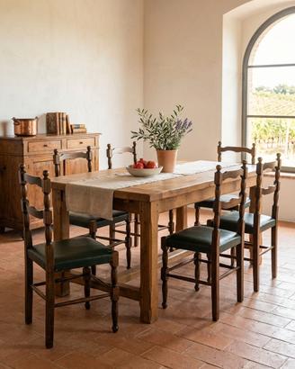 Set 6 Sedie in legno stile rustico