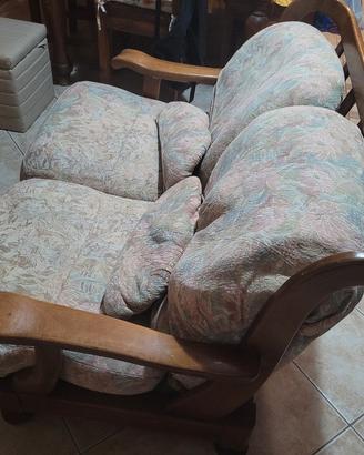 DIVANO DUE POSTI IN LEGNO 