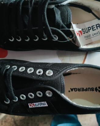 scarpette  Superga nere  invernali misura  39