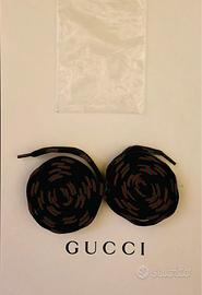 1 Paio di Lacci Gucci originali neri verdi rossi