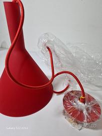 lampadario cono rosso