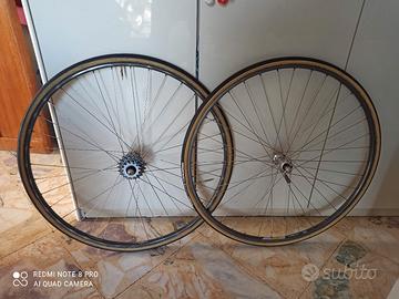 COPPIA RUOTE CORSA VINTAGE CAMPAGNOLO NISI GALLI
