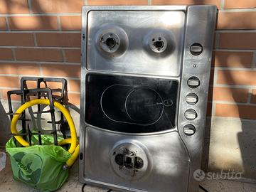 Piano cottura 3 fuochi a gas e 1 piastra elettrica