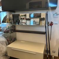 Soggiorno parete tv componibile nero e bianco