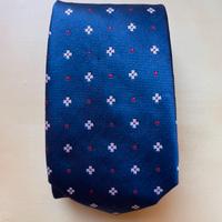Cravatta Piazza Italia, blu con croci e pois.