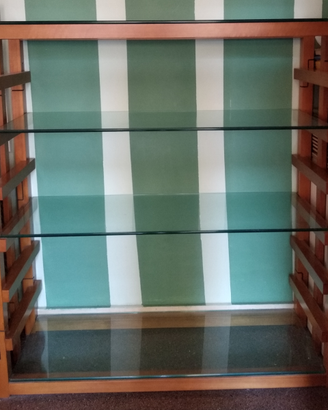 Libreria legno e cristalli