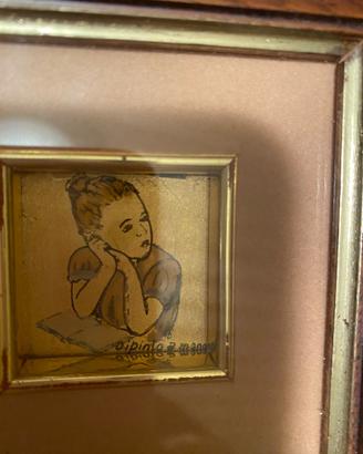 Piccola serigrafia su foglia d’oro 22 carati