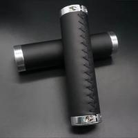 Manopole manubrio mtb in pelle nera 22mm