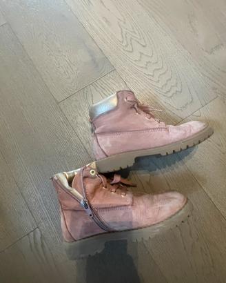 Scarponcini in rosa cipria stile timberland 29