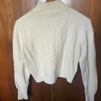 Maglioncino panna con trecce