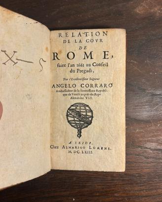 Libro Antico Relation de la Cour de Rome 1663