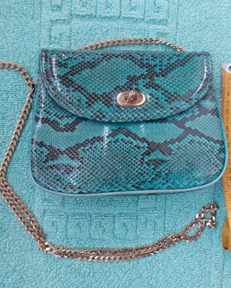 Borsettina vintage in pitone verde tiffany 