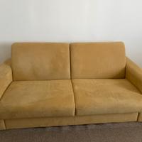 Divano letto in alcantara senape