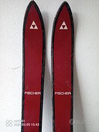 Sci fischer Legno Anni 50 con attacchi KANDAHAR