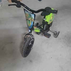 bicicletta bambini Dino Bike rotelle removibili 