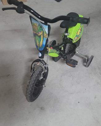 bicicletta bambini Dino Bike rotelle removibili 