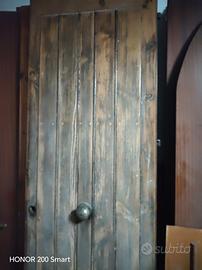 portone doppia anta castagno