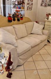 Divano letto sfoderabile shabby country  tre posti