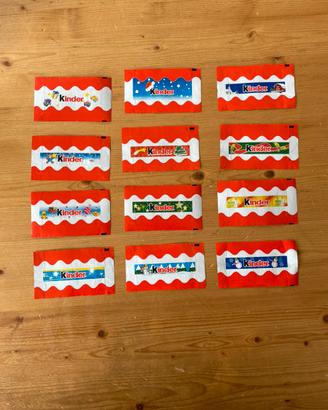 Lotto 12 Incarti Kinder Cioccolato - Edizione Xmas