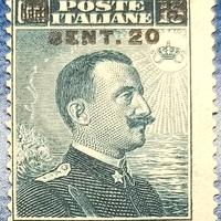 REGNO 1916 Michetti "nero" sovrastampati Cent 20