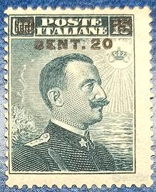 REGNO 1916 Michetti "nero" sovrastampati Cent 20
