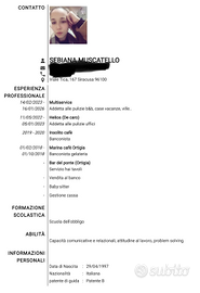 Commessa, addetta alle pulizie, o altri settori