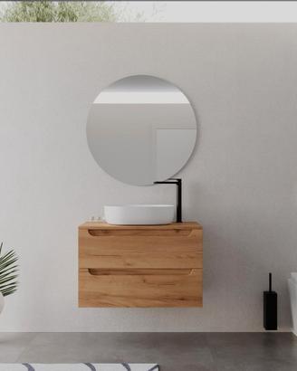 Mobile bagno sospeso con top e specchio