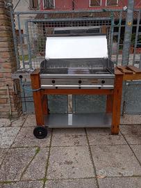 Griglia con piastra e fuochi