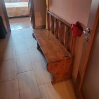 Panca in legno massello con contenitore - rustico