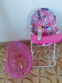 Vaschetta e seggiolone per bambole