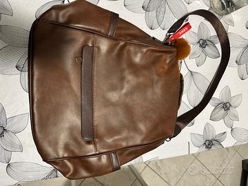 Zainetto donna antifurto marrone similpelle