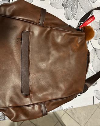 Zainetto donna antifurto marrone similpelle