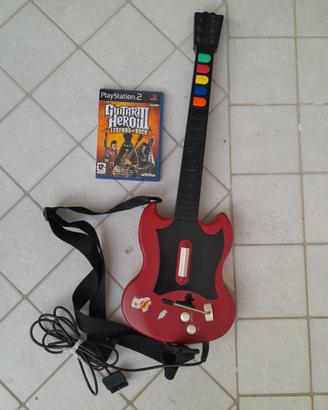 playstation 2 guitar hero III + chitarra redoctane
