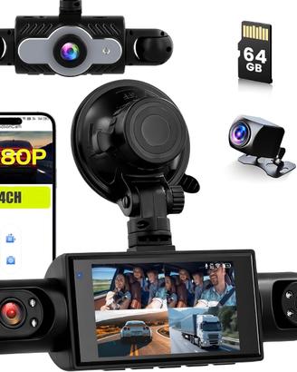 Inefala Dash Cam 360 gradi 1080P con Scheda 64GB