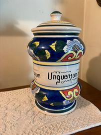 Vaso da farmacia in maiolica “Unguentum”