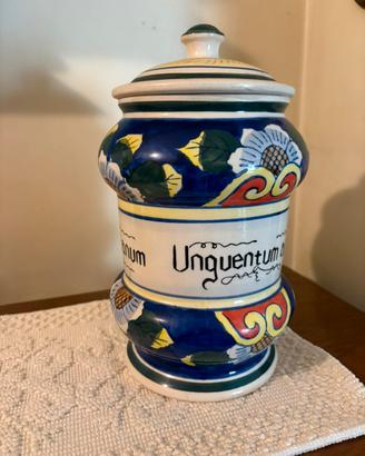 Vaso da farmacia in maiolica “Unguentum”