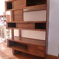 Libreria etnica indiana in legno palissandro