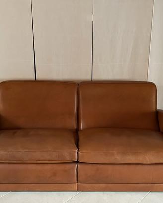 Divano Baxter in pelle marrone