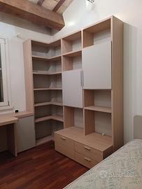 Mobile libreria con angolo e mobiletto