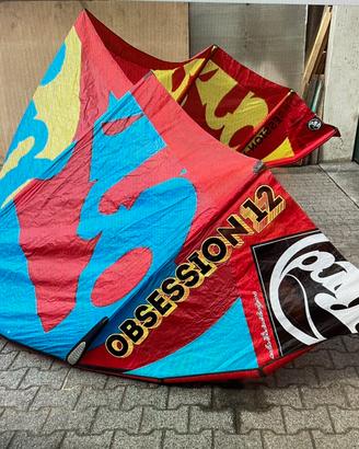 Kitesurf rrd obsession 12 e 10.5 con una barra