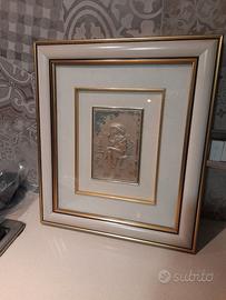 Rilievo in Argento 925 con cornice dorata