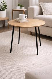 Tavolino rotondo in legno con gambe nero
