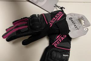 Guanti moto pelle donna Certificati fucsia NUOVI